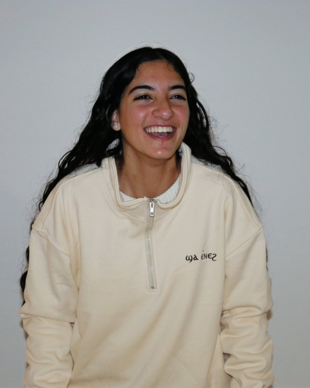Cream coptic quarter zip image 0