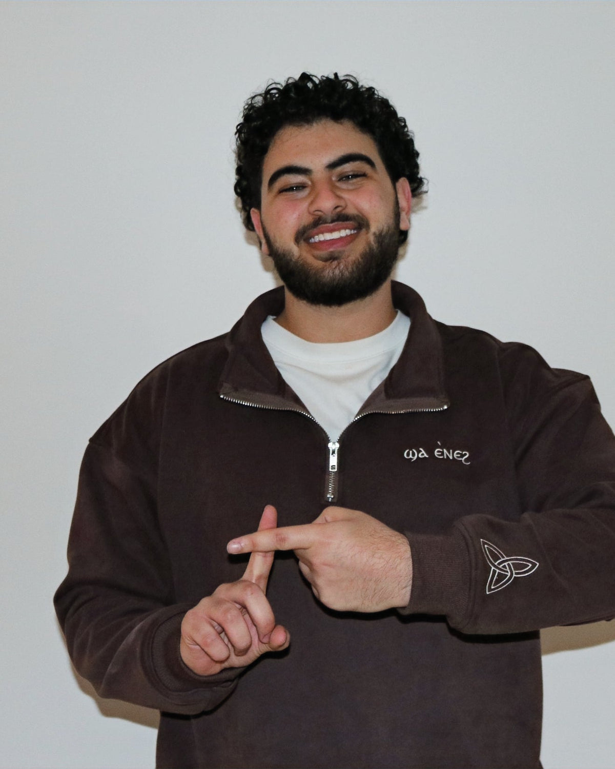Brown Coptic quarter zip image 6