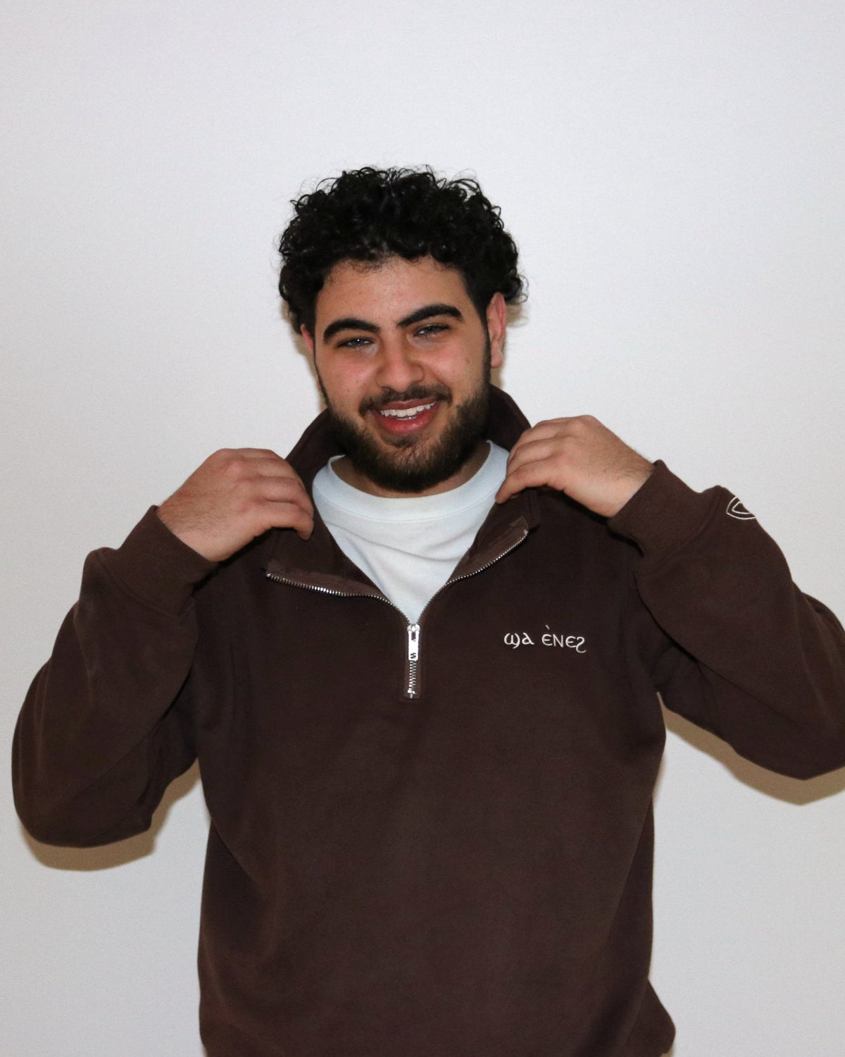 Brown Coptic quarter zip image 4