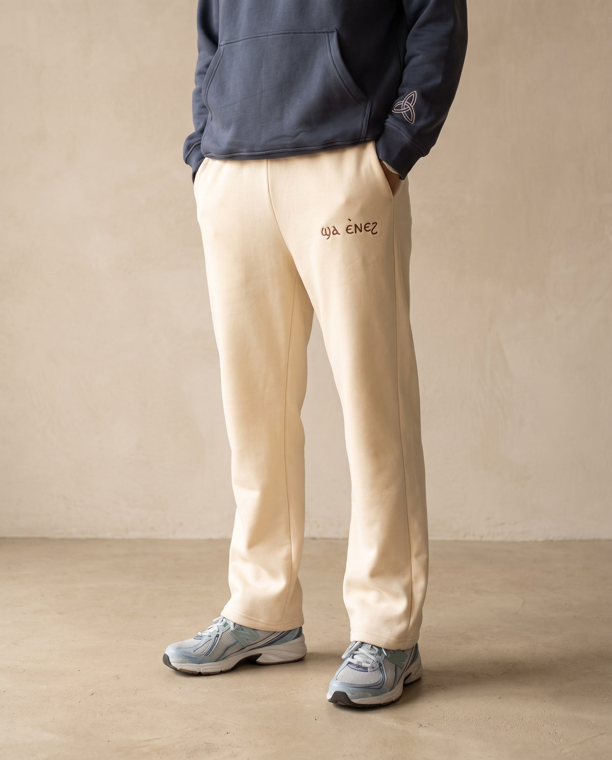 Unisex Coptic Cream UNCUFFED trackies image 2