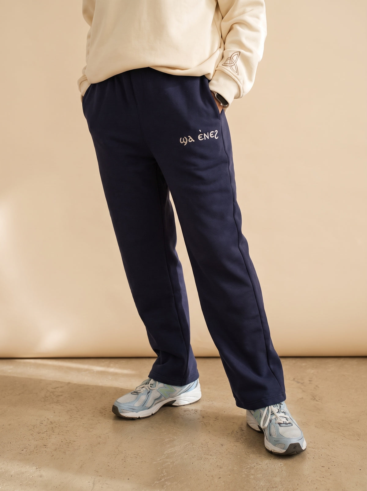 Unisex Coptic Navy UNCUFFED trackies image 3