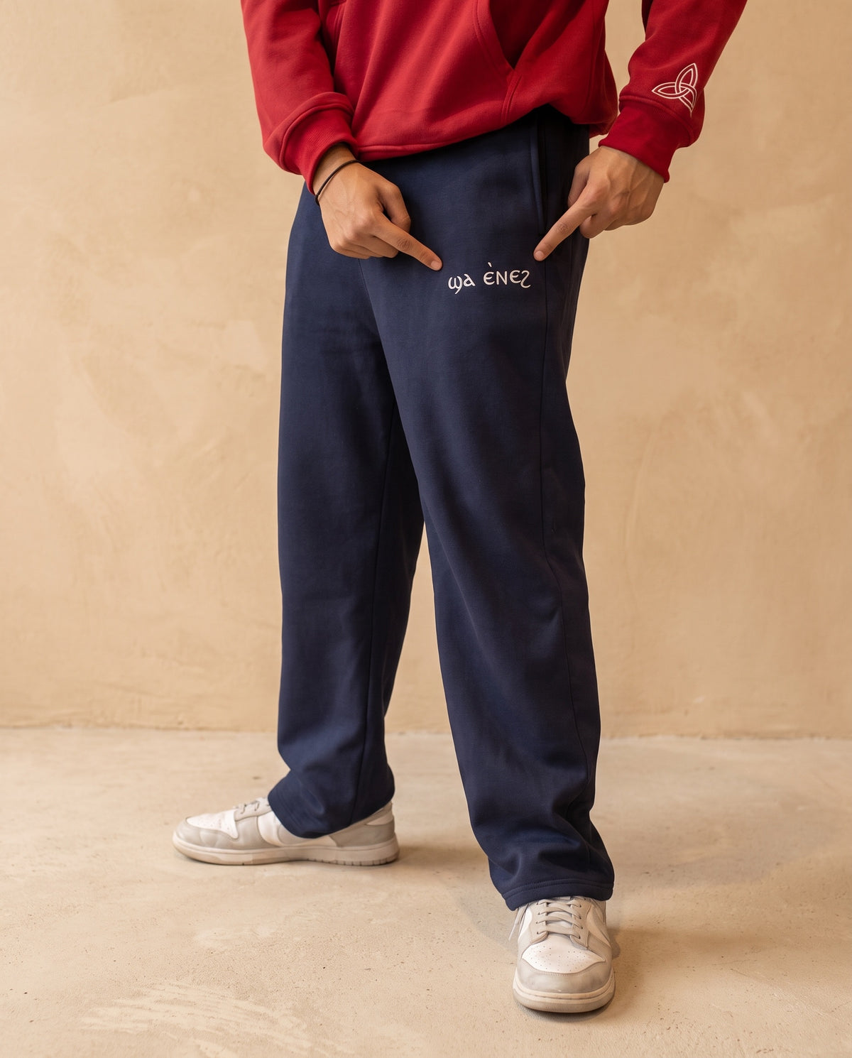 Unisex Coptic Navy UNCUFFED trackies image 4