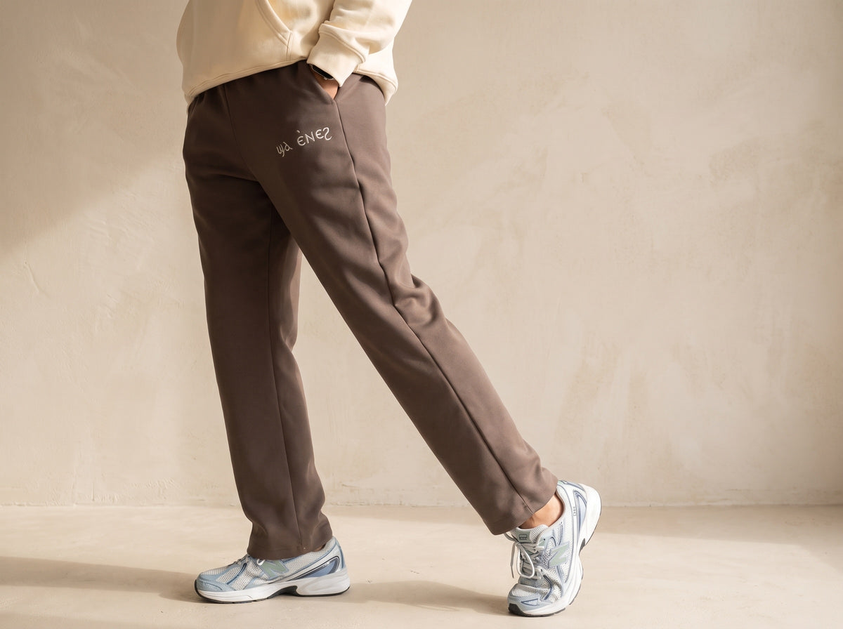 Unisex Coptic Taupe Brown UNCUFFED trackies image 5