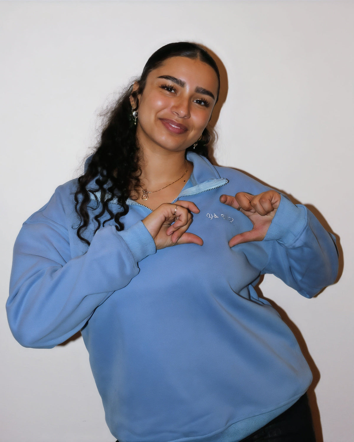 Baby blue Coptic quarter zip image 2