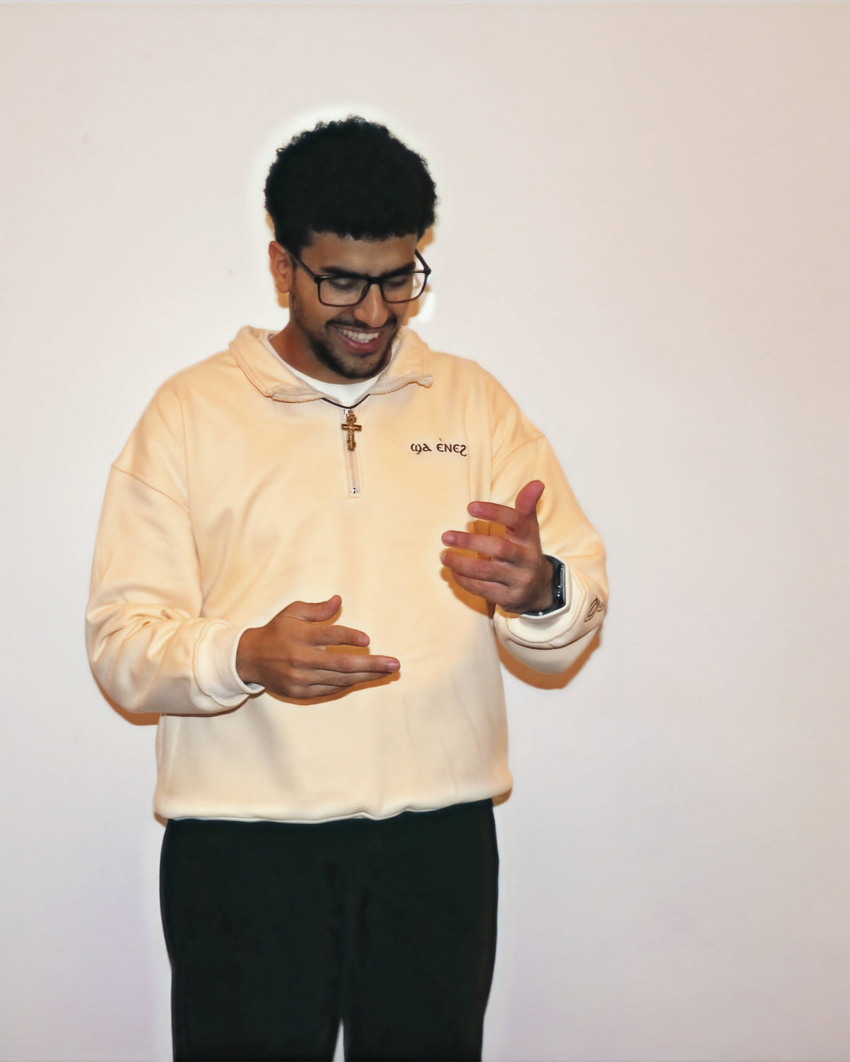 Cream coptic quarter zip image 2