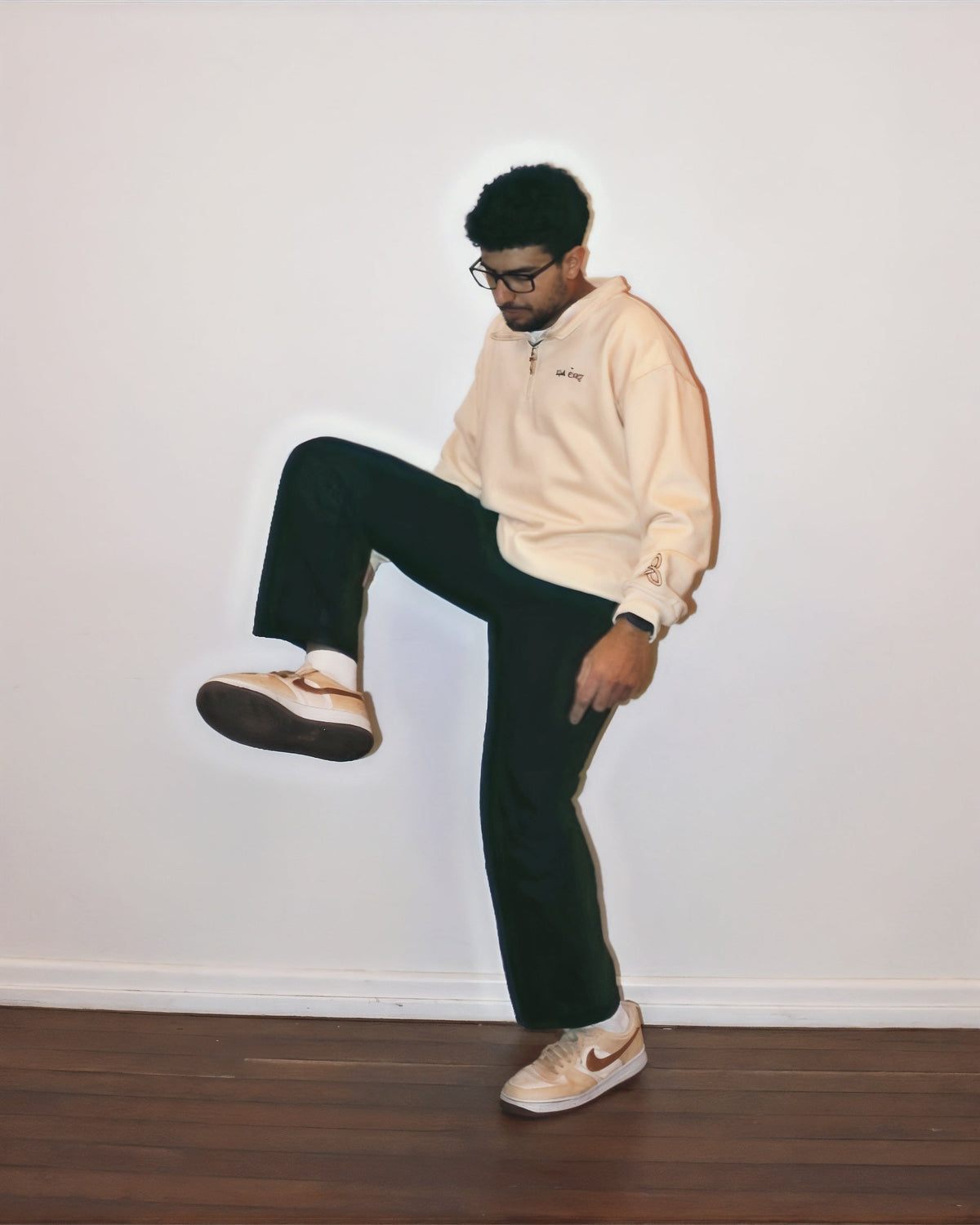 Cream coptic quarter zip image 7
