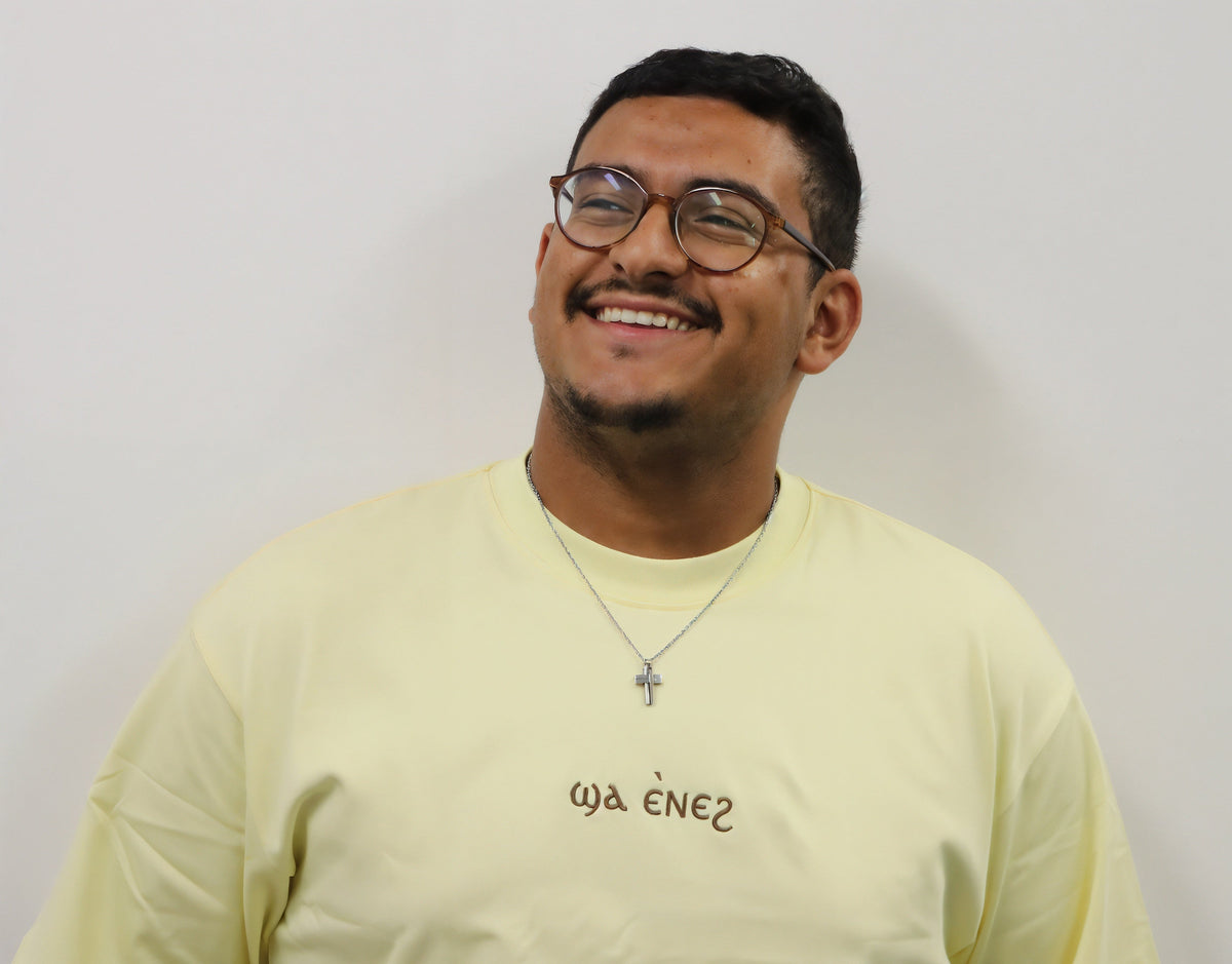 Unisex coptic centre logo magnolia cream shirt image 3