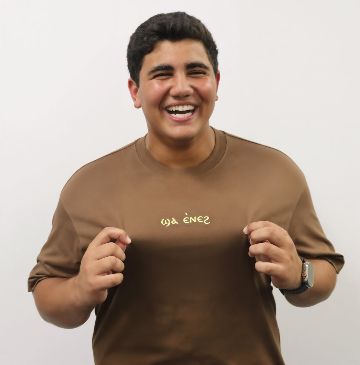 Unisex coptic centre logo caramel brown shirt image 2