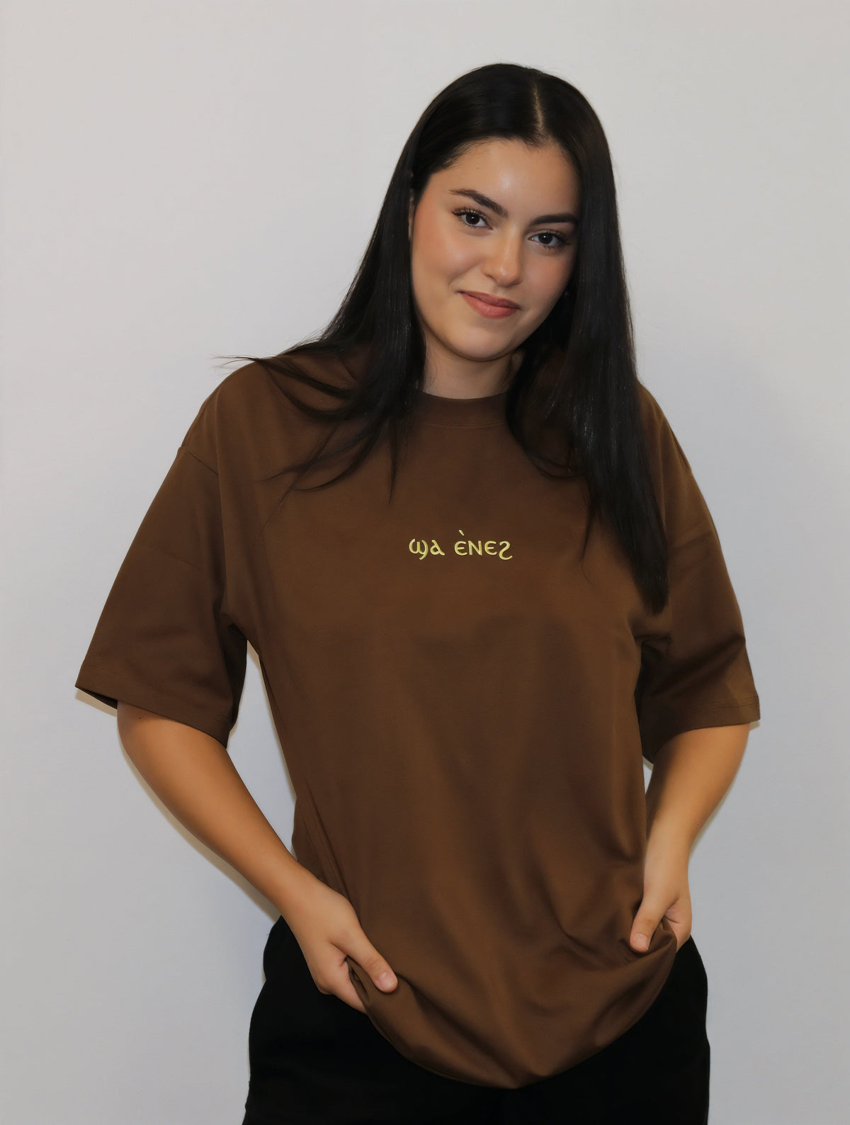 Unisex coptic centre logo caramel brown shirt image 3