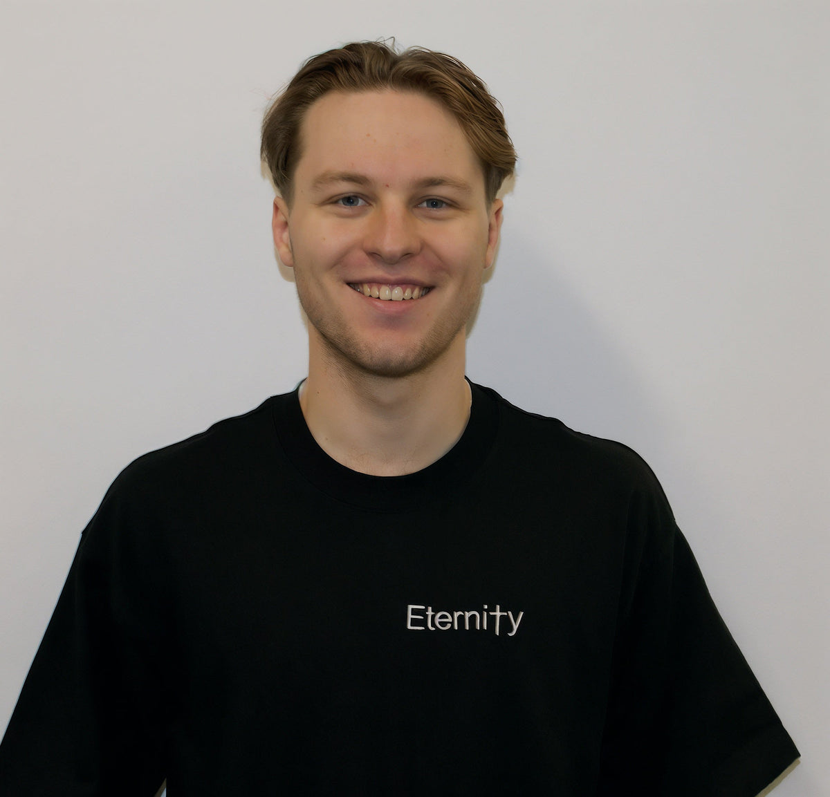 Unisex Black T shirt- Side logo image 1
