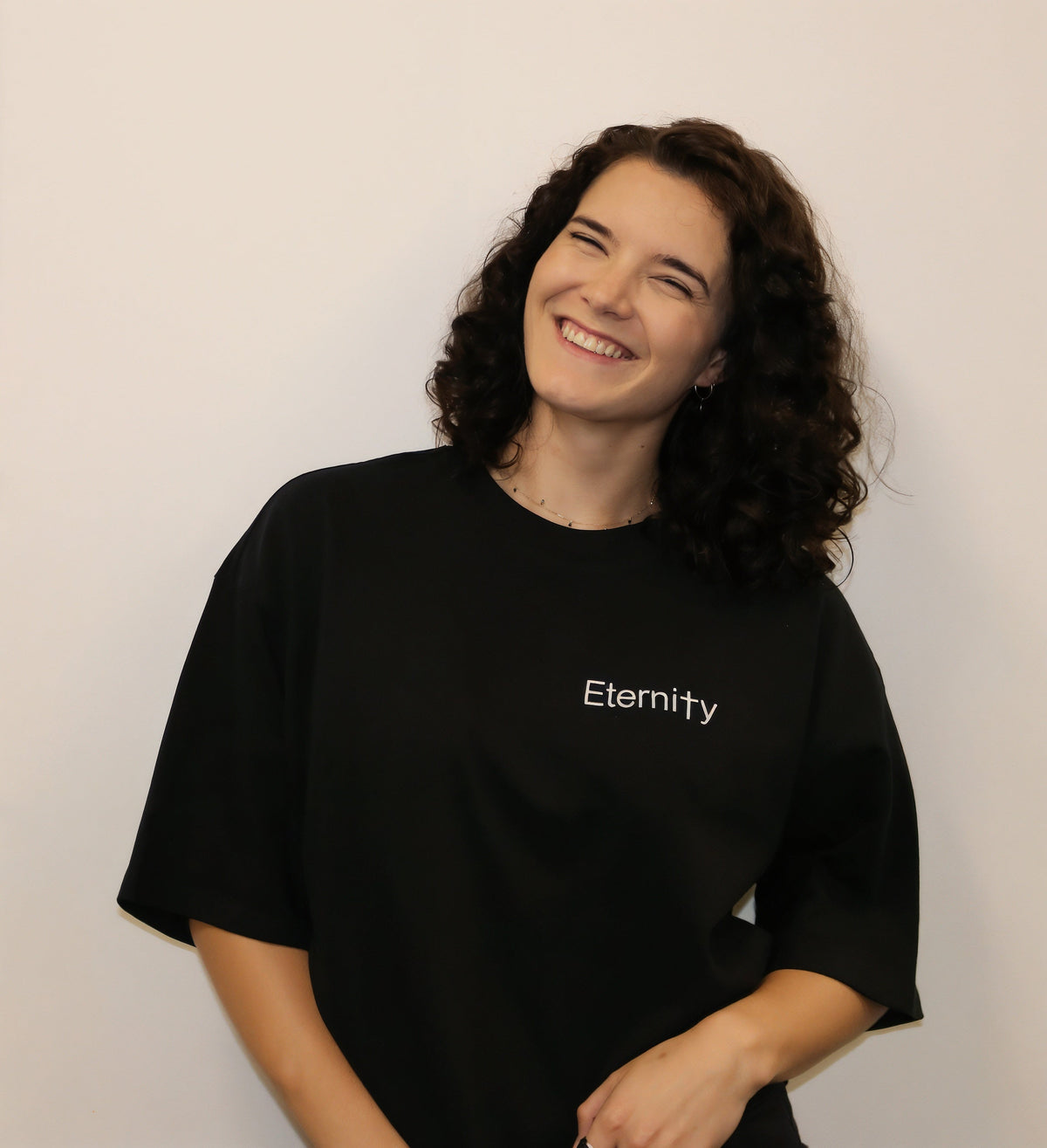 Unisex Black T shirt- Side logo image 2