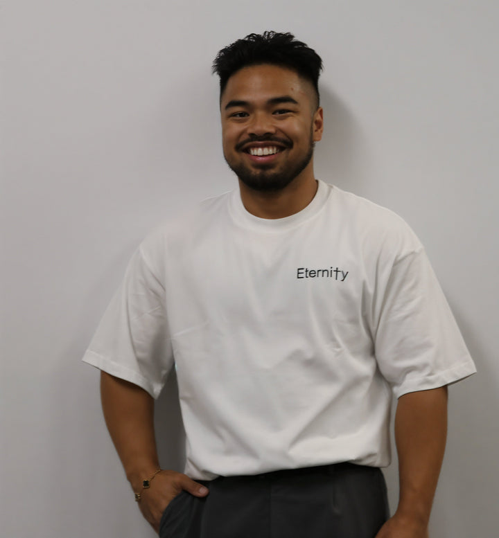 Unisex White T shirt- Side logo image 0