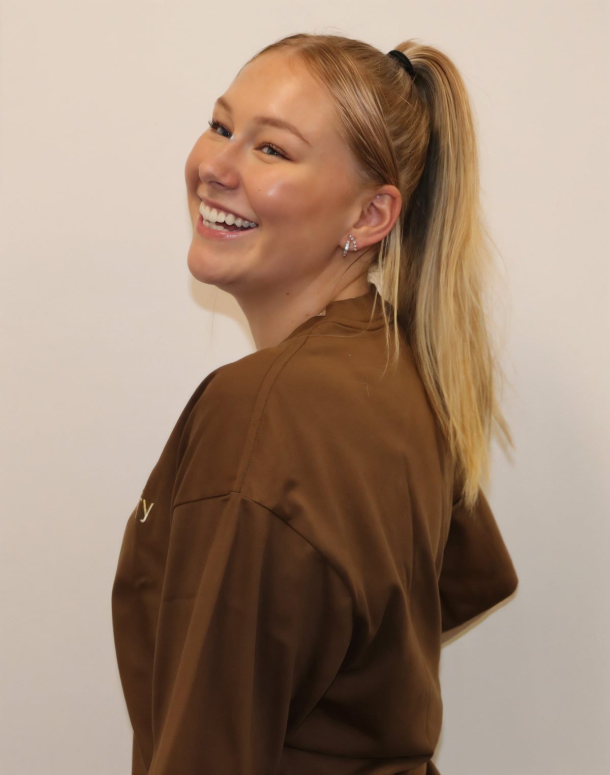 Unisex Caramel brown T shirt- side logo image 5