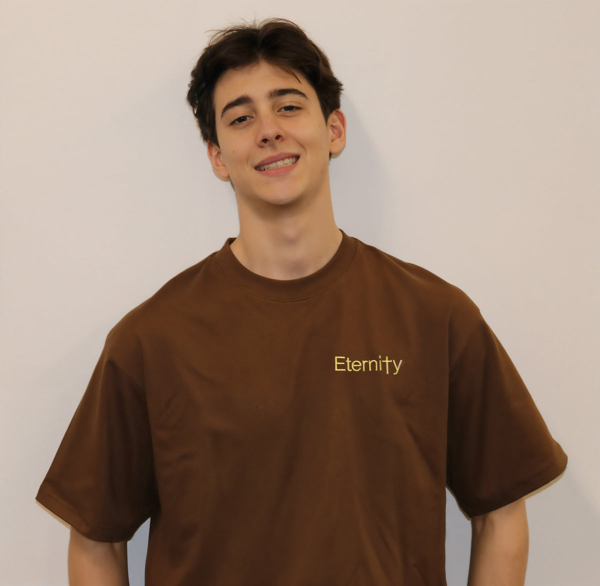 Unisex Caramel brown T shirt- side logo image 10