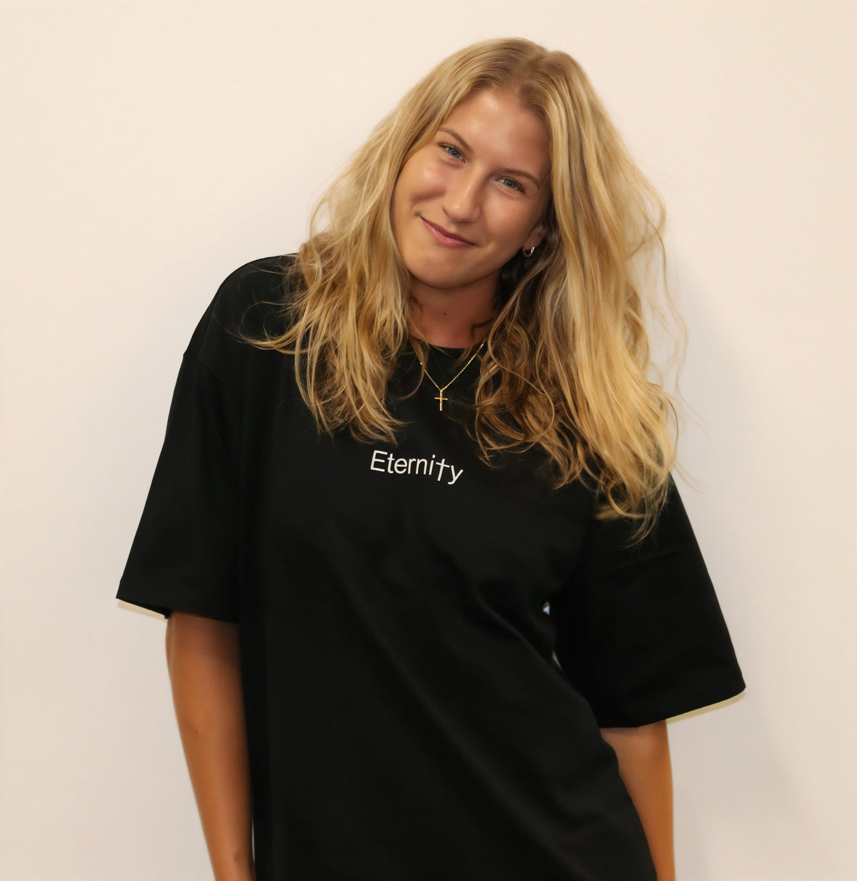Unisex Black T shirt- Centre logo image 3