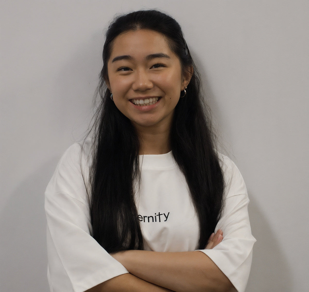 Unisex White T shirt- Centre logo image 0