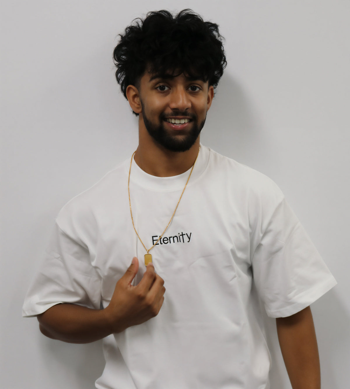 Unisex White T shirt- Centre logo image 1