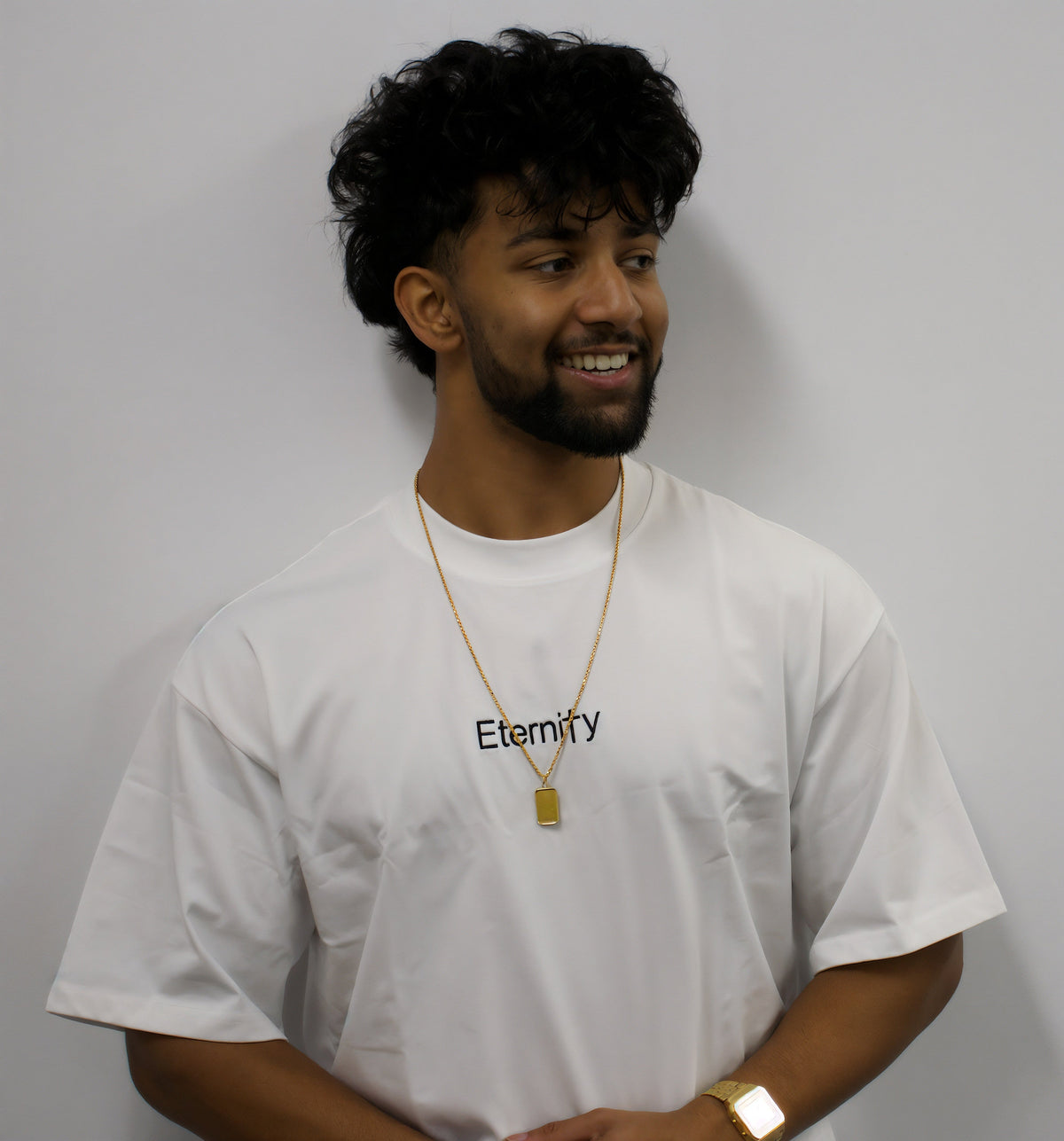 Unisex White T shirt- Centre logo image 3
