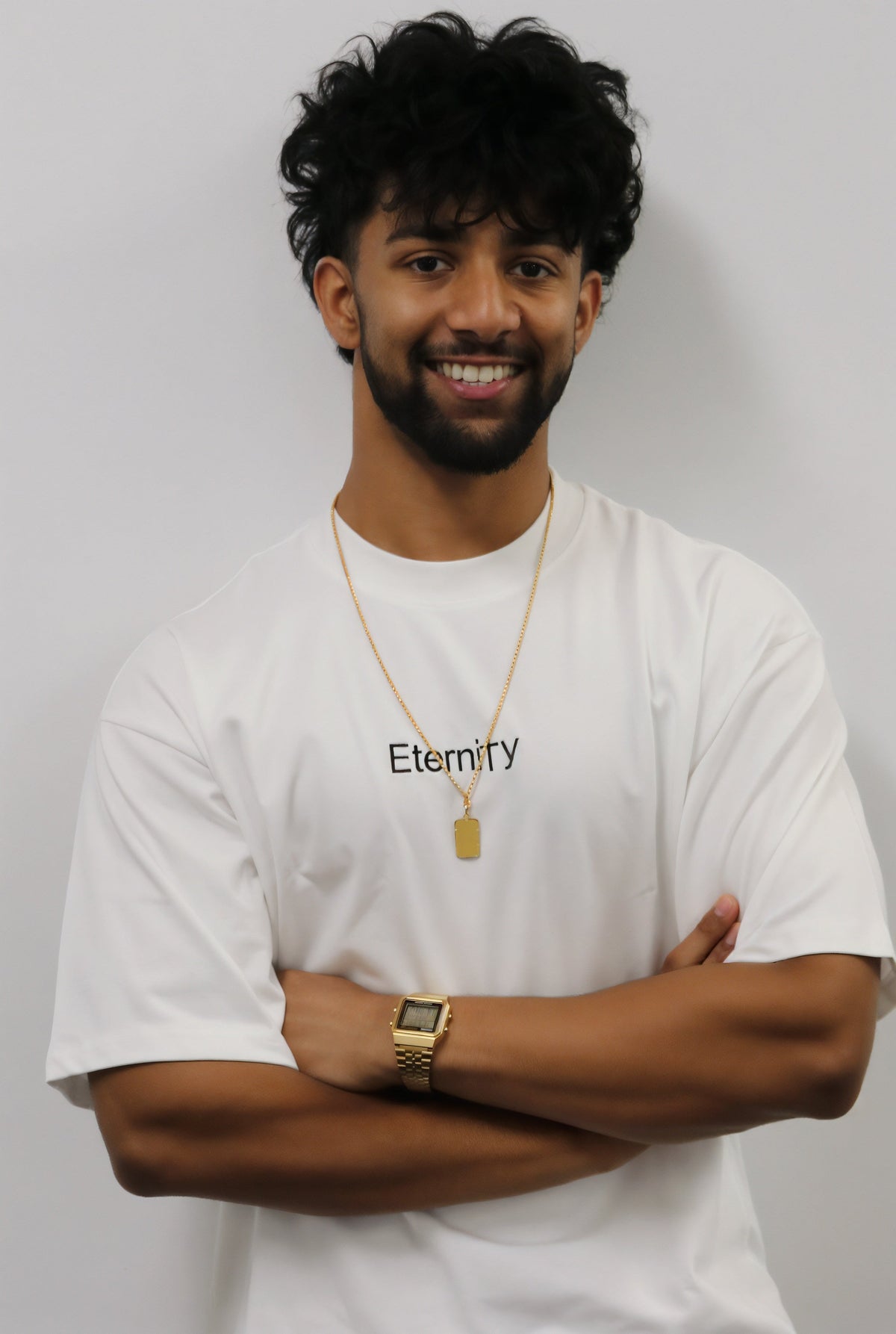 Unisex White T shirt- Centre logo image 9