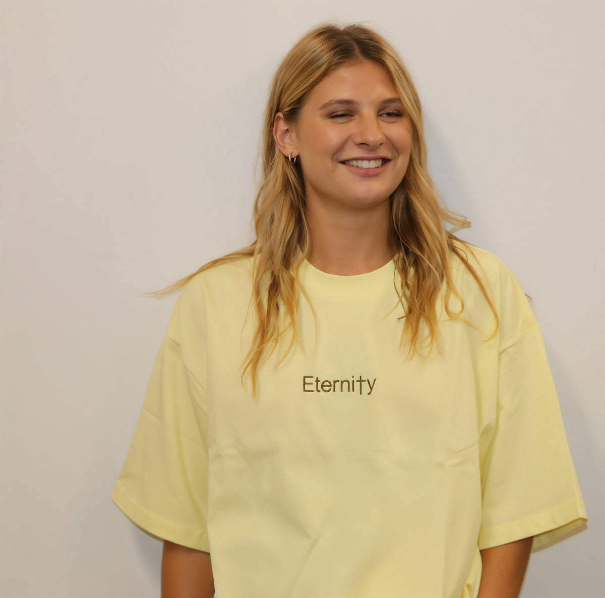 Unisex Magnolia cream T shirt- Centre logo image 1