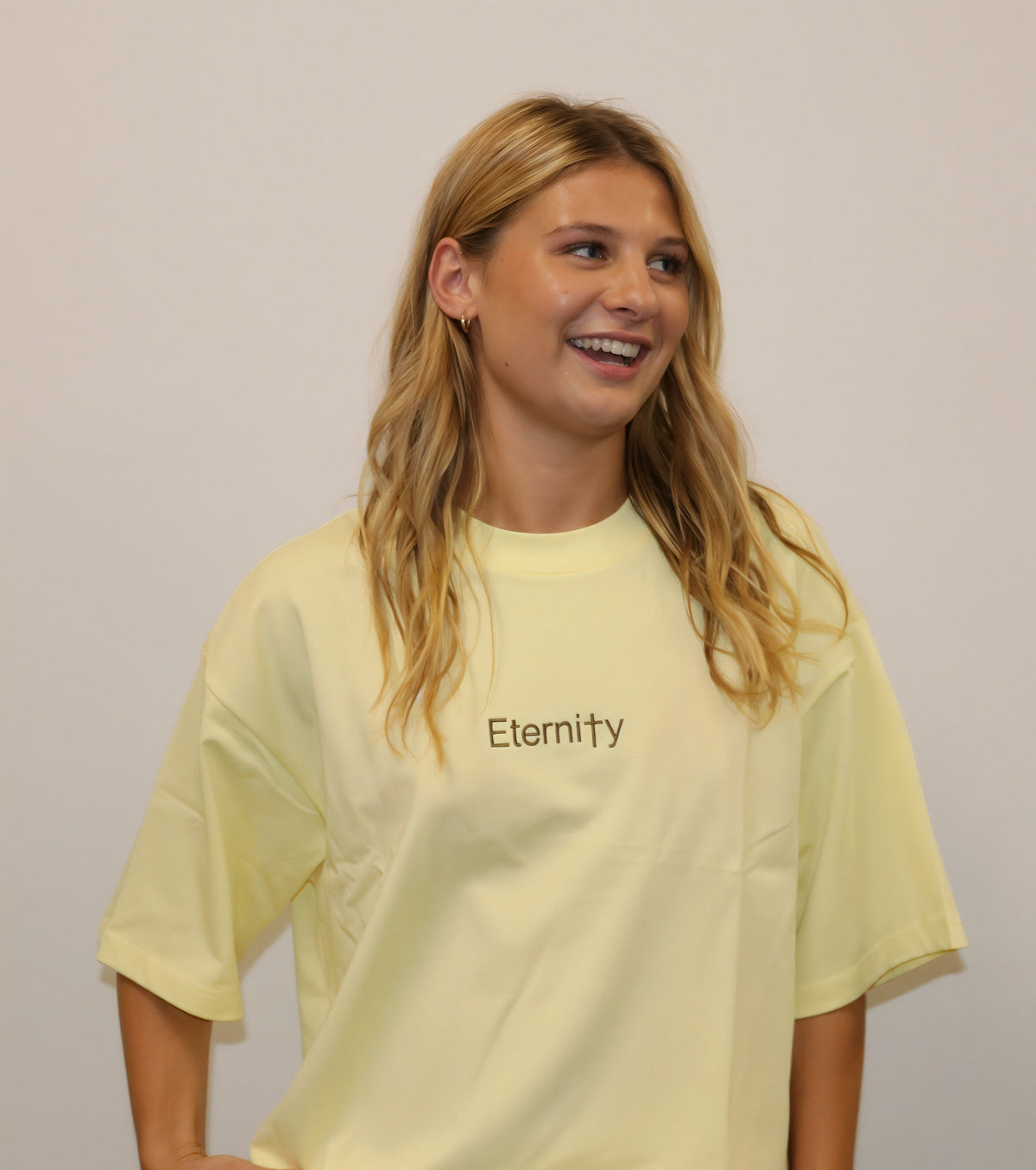 Unisex Magnolia cream T shirt- Centre logo image 3