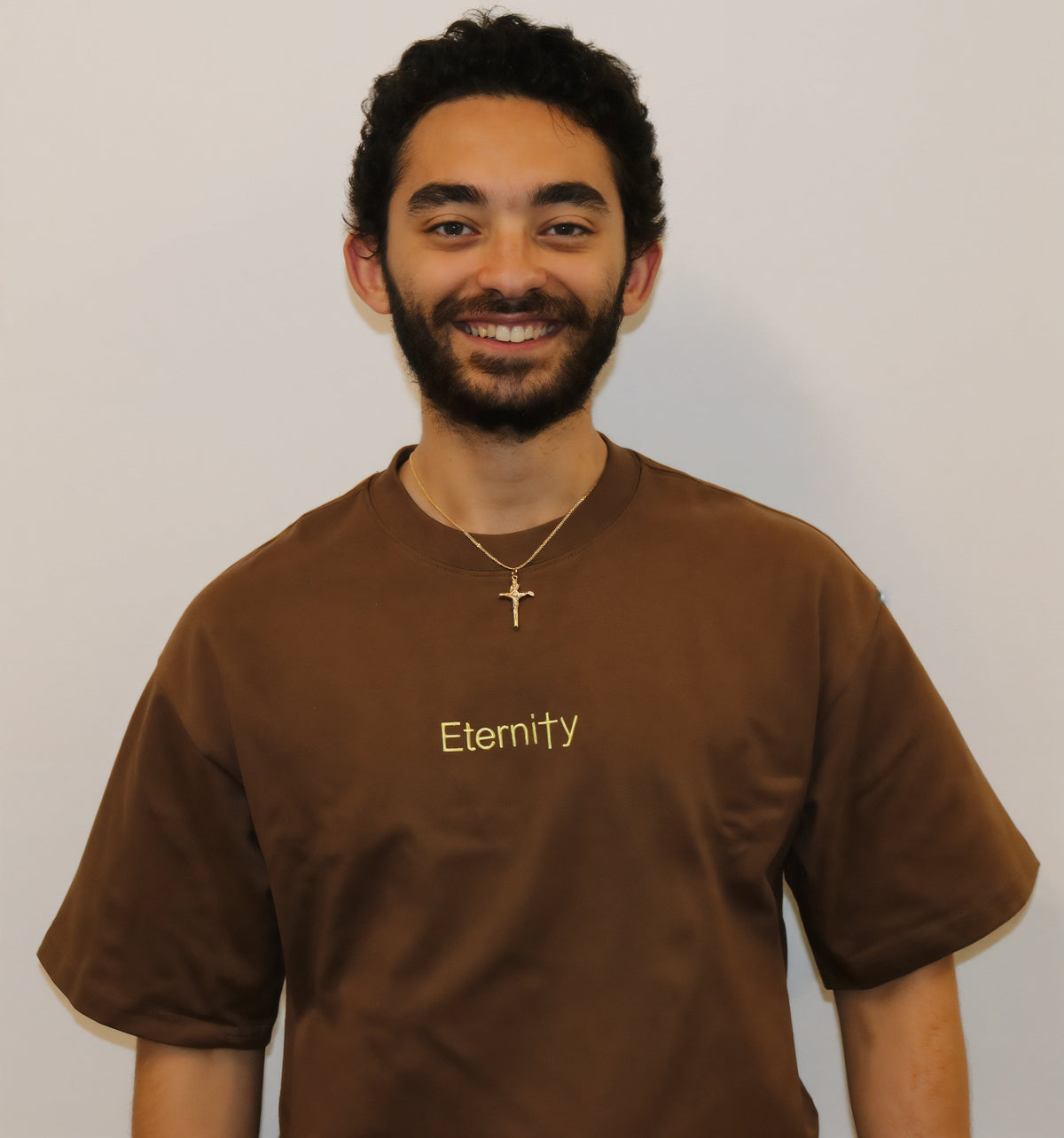 Unisex Caramel brown T shirt- Centre logo image 3