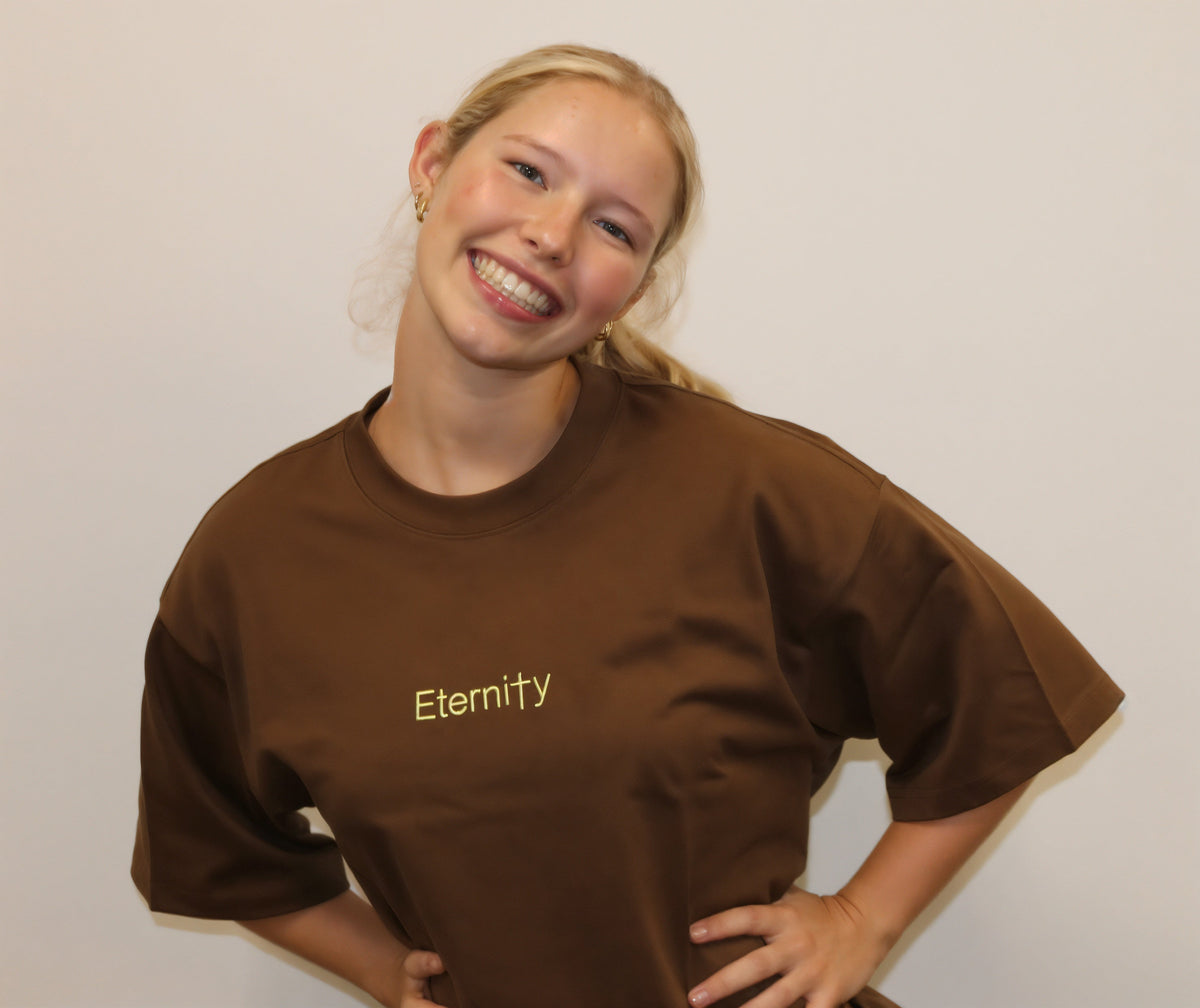Unisex Caramel brown T shirt- Centre logo image 6