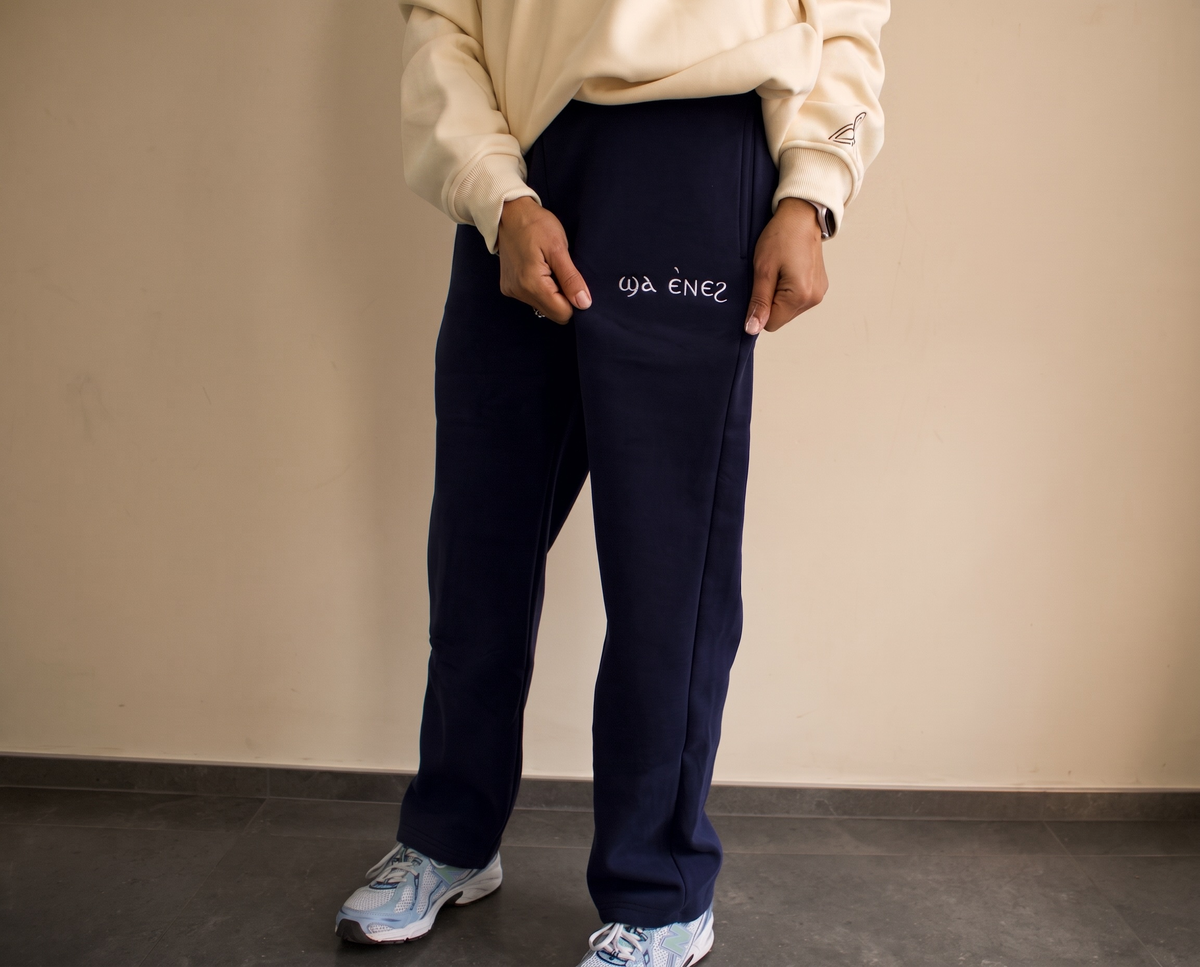 Unisex Coptic Navy UNCUFFED trackies image 2