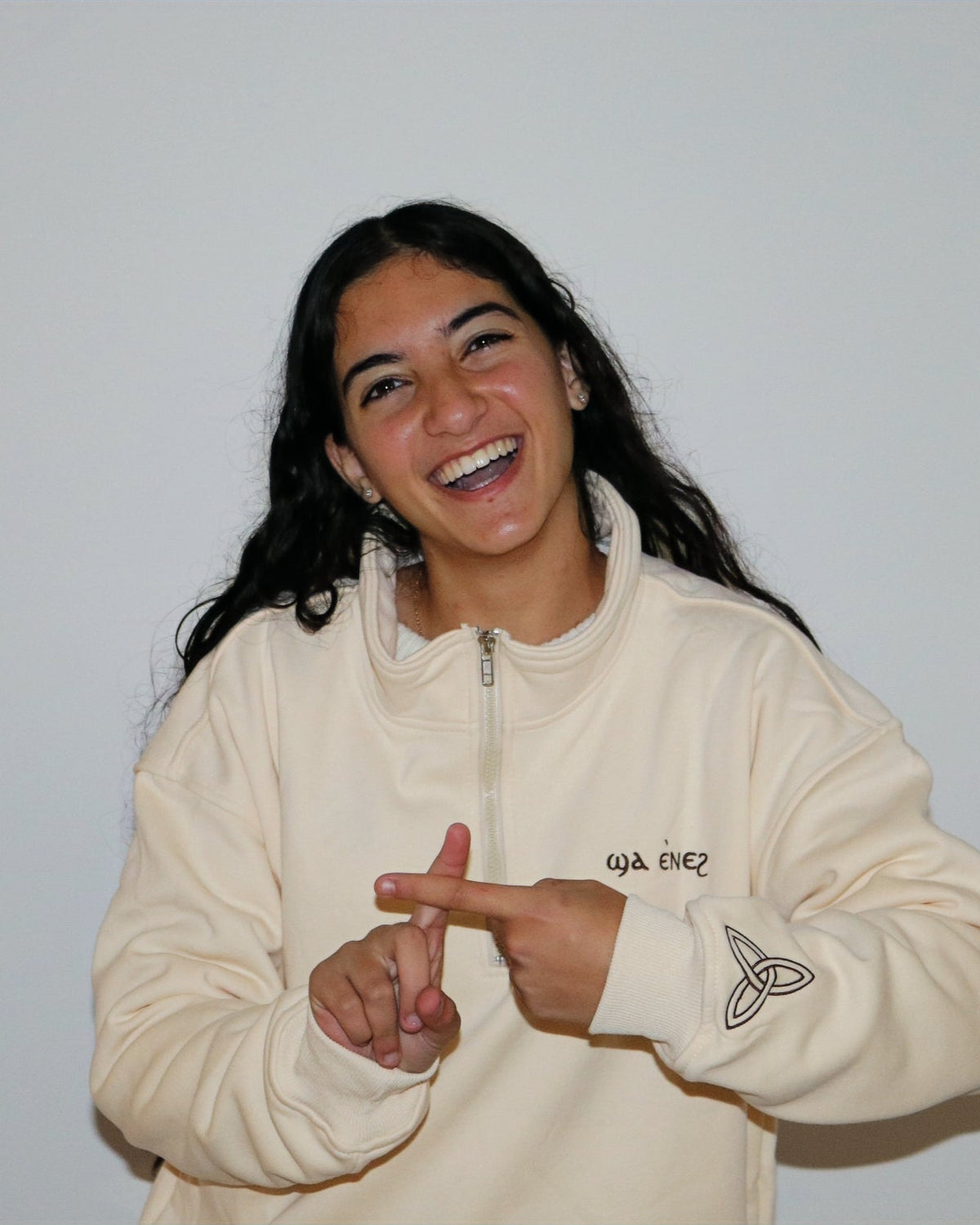Cream coptic quarter zip image 4