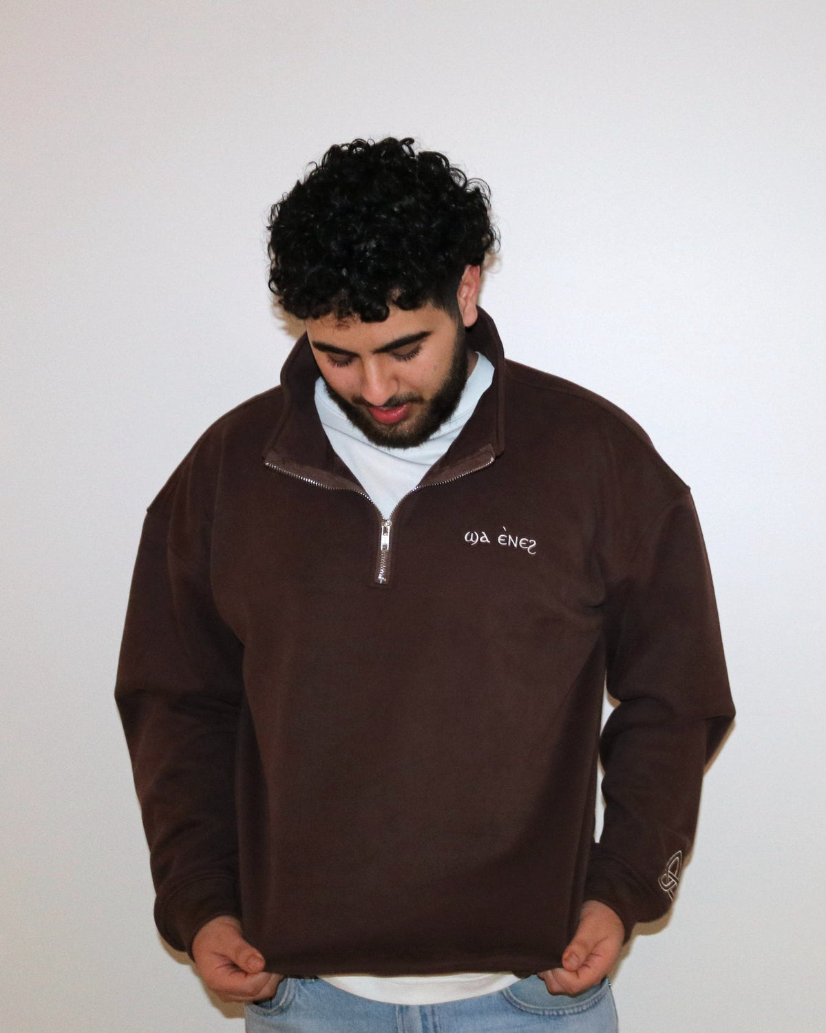 Brown Coptic quarter zip image 5